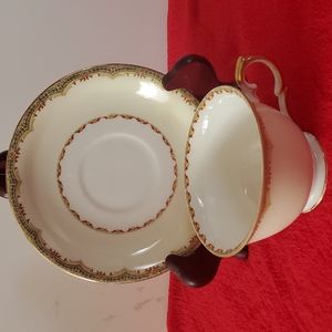 Vintage Porcelain, Cup and Saucer Set. Meito Seville Hand Painted.Made in Japan.